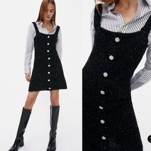 ZARA M jewel button dress winter